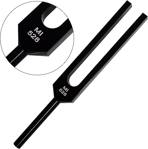 Miniatura 10 de MI528 Hz - Juego de diapasones de afinación de 528 Hz, chakras para reparación del ADN, diapasones de afinación curativos, diapasón de sanación de