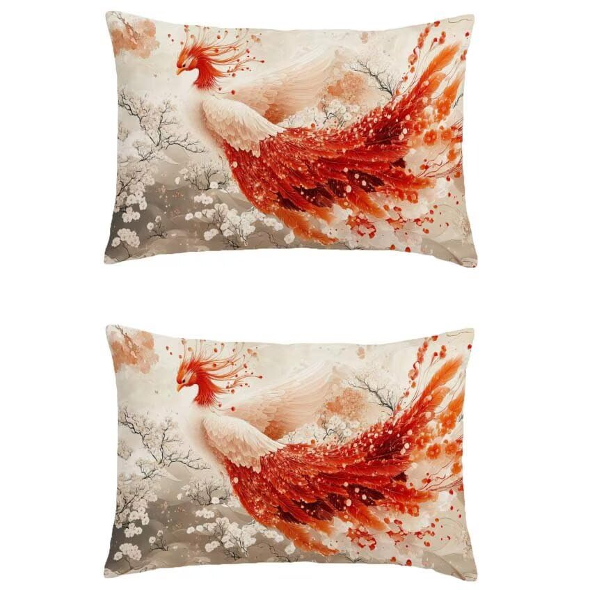 Housse de coussin imperméable rouge 70x90 anti-tache canapé