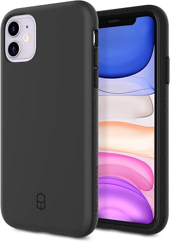 PATCHWORKS ITG Compatible with iPhone 11 4G Case 6.1 inch 2019 Ultra Slim Fit Thin Shockproof Hard Back Non Slip Stylish Matte Protective Phone Case Military Grade Drop Test - Black
