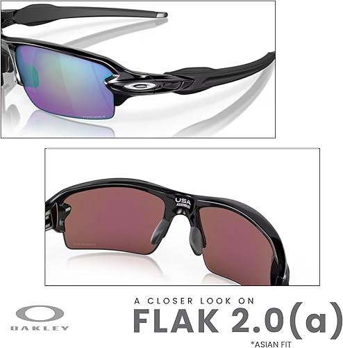 Miniatura 6 de Oakley Flak 2.0 Asian Fit OO9271 - Lentes de sol rectangulares de puente bajo para hombre, correa + kit de cuidado de diseñador iWear