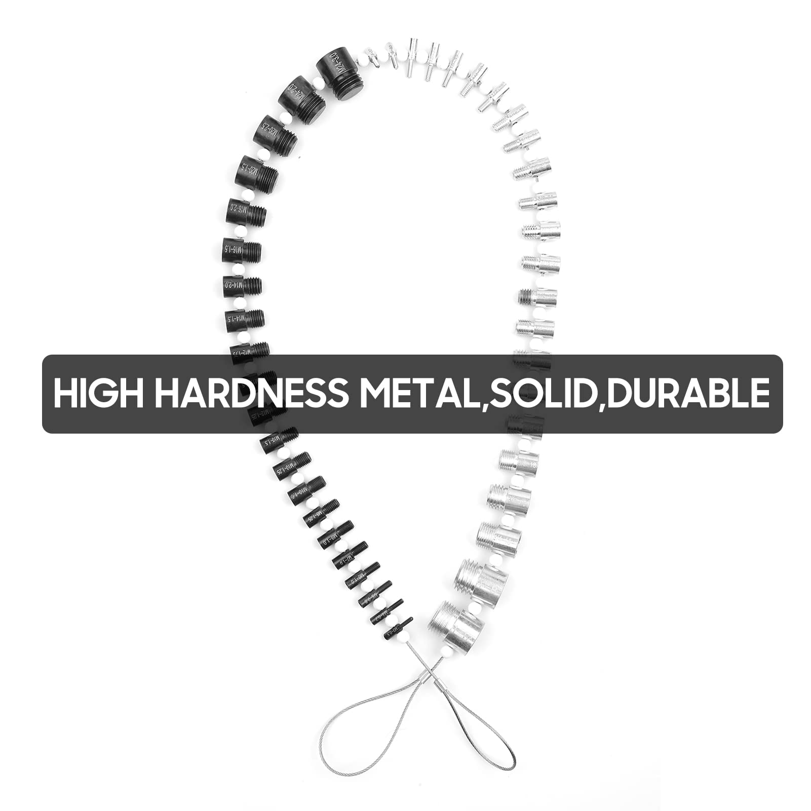 Nut and Bolt Thread Checker,Sunydog (Inch & Metric) 44 Male/Female Gauges - 23 Inch & 21 Metric Sizes, Silver and Black - Image 4