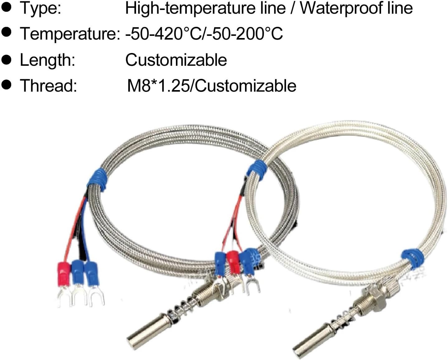 Sensor Flat Surface Temperature Sensor End Face Probe Industrial Surface Temperature Detector for Equipment(Waterproof-5m)