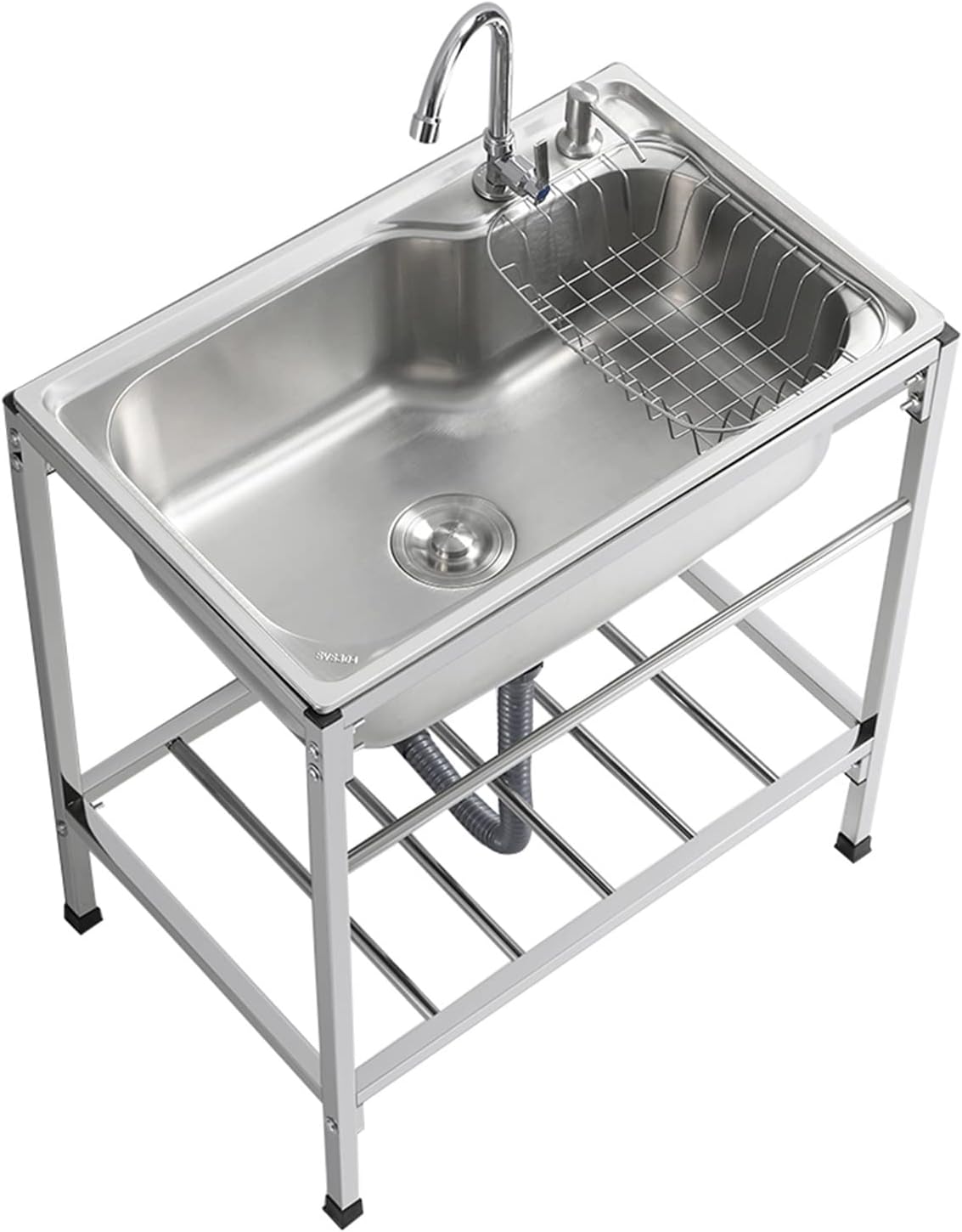 Portable Kitchen Sink Workstation Single Bowl Sinks for Outdoor Indoor Hand Wash
