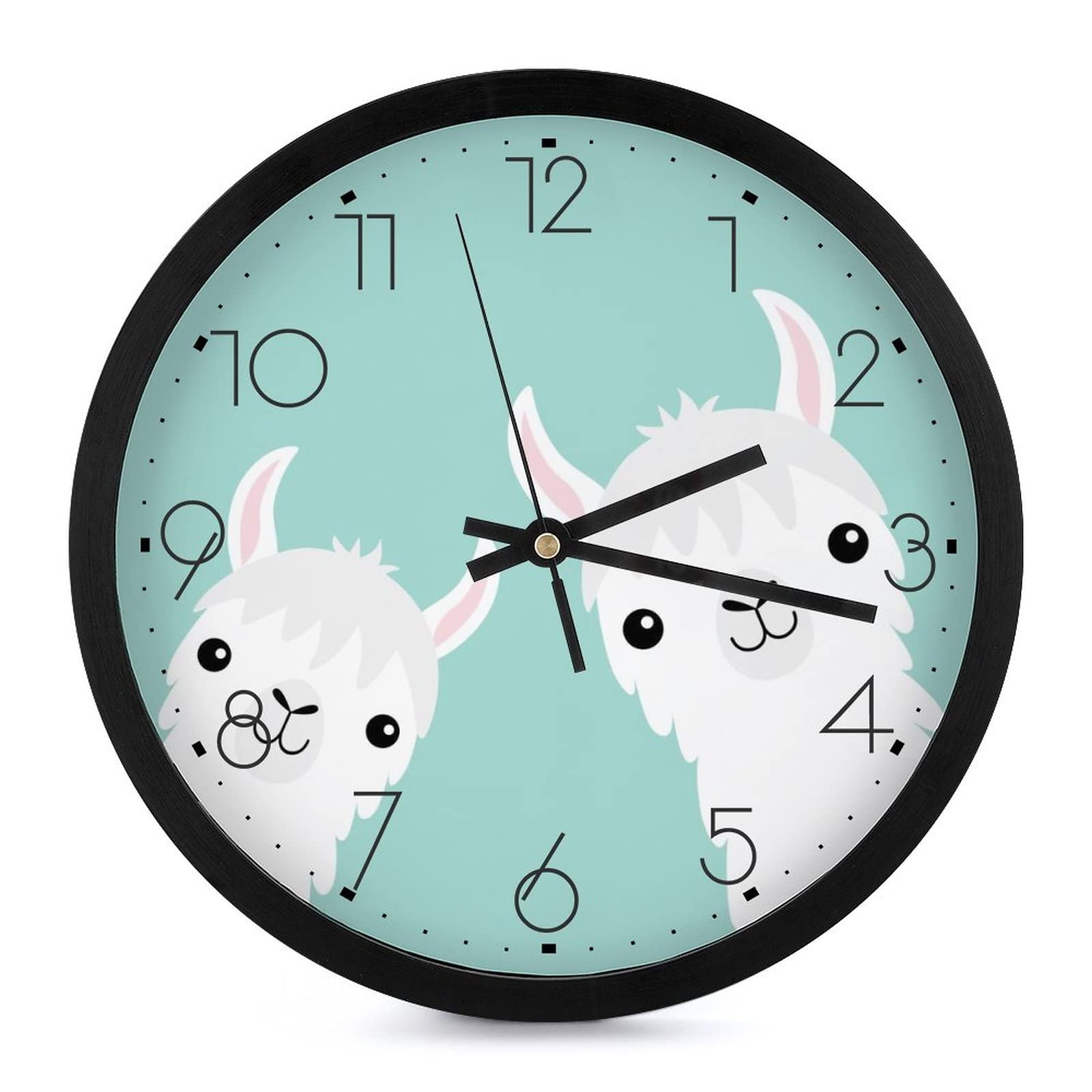 Horloge murale silencieuse alpaga blanc moderne 25.4 cm pour un espace de travail sans bruit