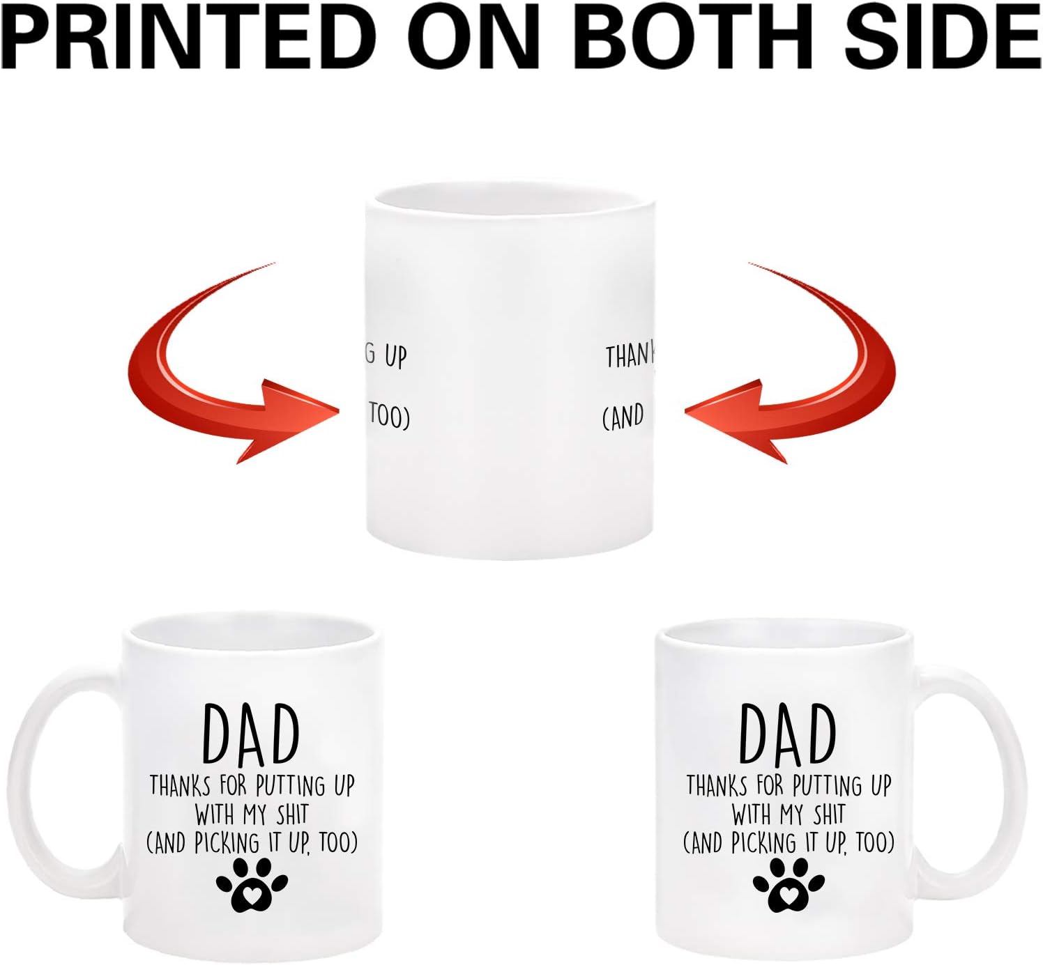 Flash Sale Dad Coffee Mug Dad Thanks for Putting Up Coffee Mug Funny Dad Mug Birthday Christmas Gifts Fathers Day Gift for Dad from Daughter Son Gift for Dog Lovers 11 Oz