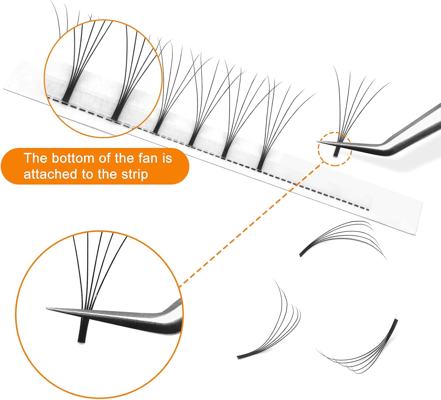 Pre Made Fan Eyelash Extensions 5D 0.10 C Curl 8mm Long Stem Premade Fans Volume Eyelash Extensions Pre Made Russian Volume Eye Lashes Long lasting Pre Fanned Russian Lashes (5D 0.10C 8mm) - Image 5