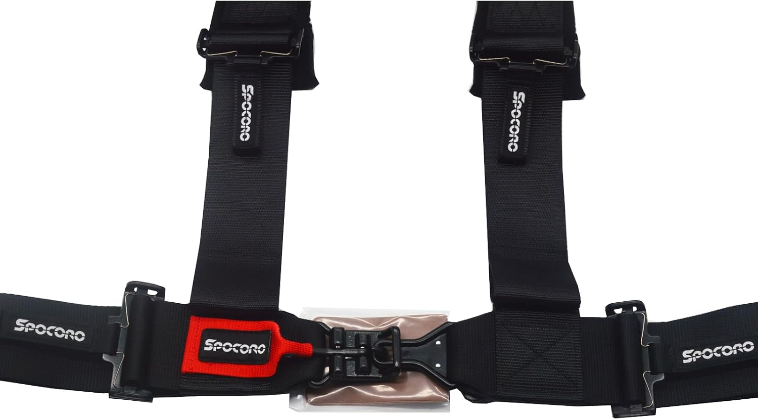 4 Point Harness 3 Inch Shoulder Pads, Latch Lock Release for UTV, RZR, SXS, Go Kart, Sim Racing Rig, Off Road Only