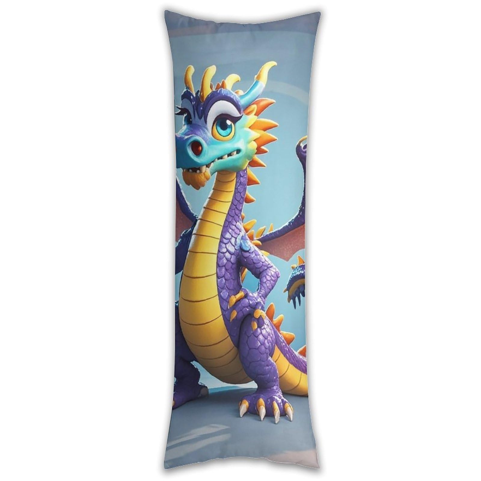 Cartoon Dragon Pillowcase Long Pillow Case Cozy Pillow Cover Pillow Protector Soft Long Cushion Case Long Body Lumbar Decorative Throw Pillow Cover for Bed Sofa Couch 18.9 X 53 Inches