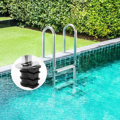 Escalera para piscina de 4 peldaños en acero inoxidable miniatura 1