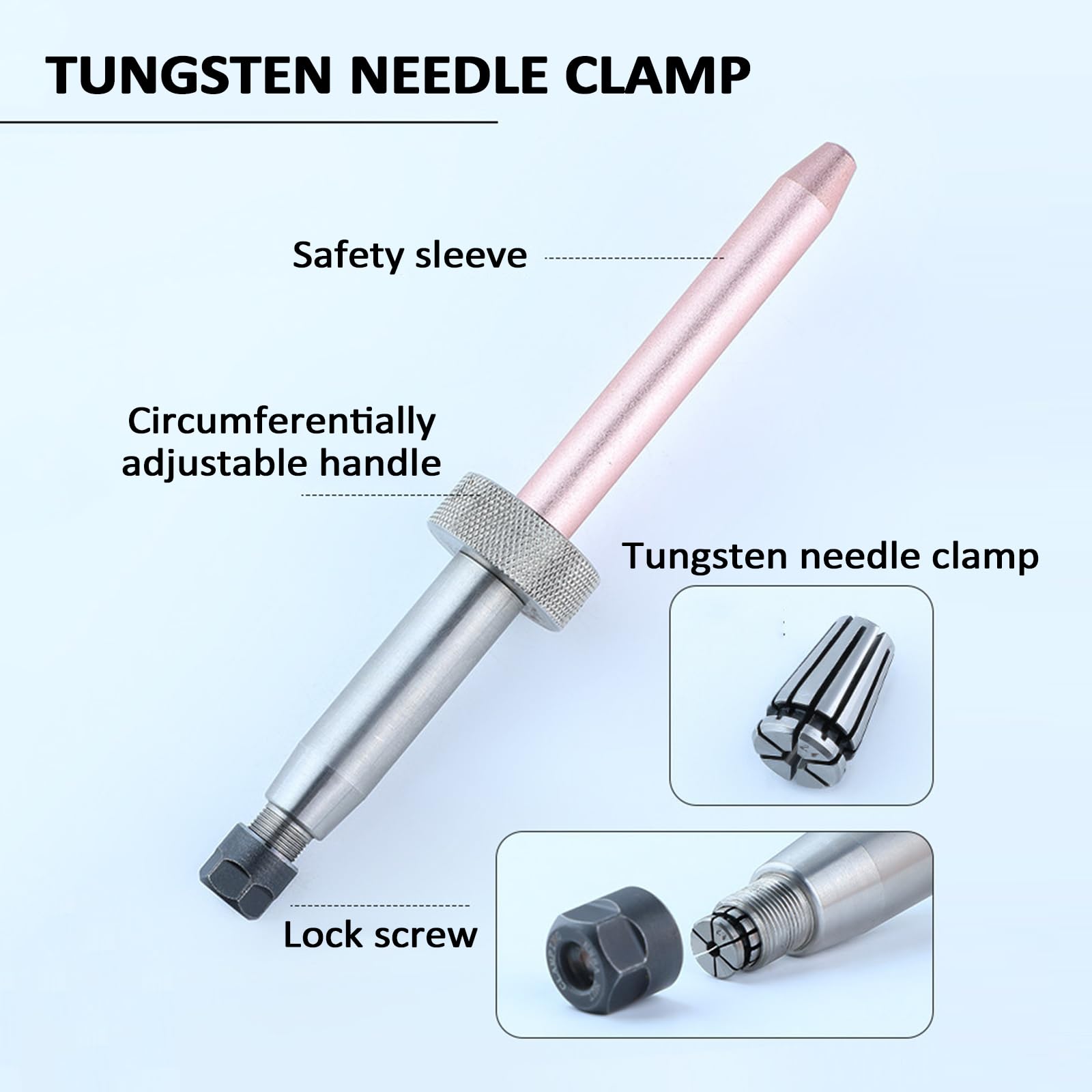 Afilador de electrodos de tungsteno para soldadura TIG, rueda de grano 200, ángulo ajustable de 0-60°, ideal para aplicaciones de metalurgia