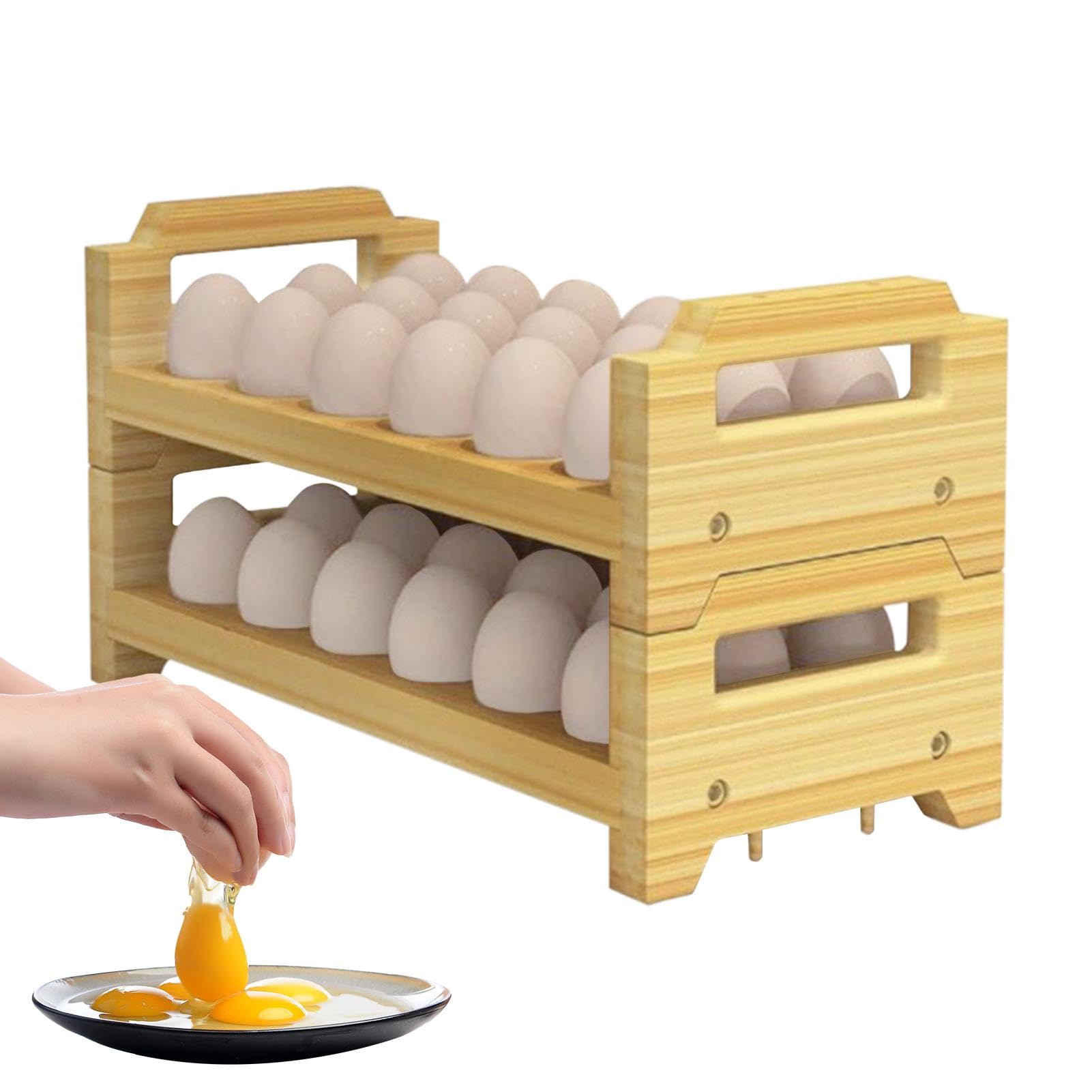 Rejilla Para Huevos De Madera Apilable, Rejilla Para Huevos Para Encimera