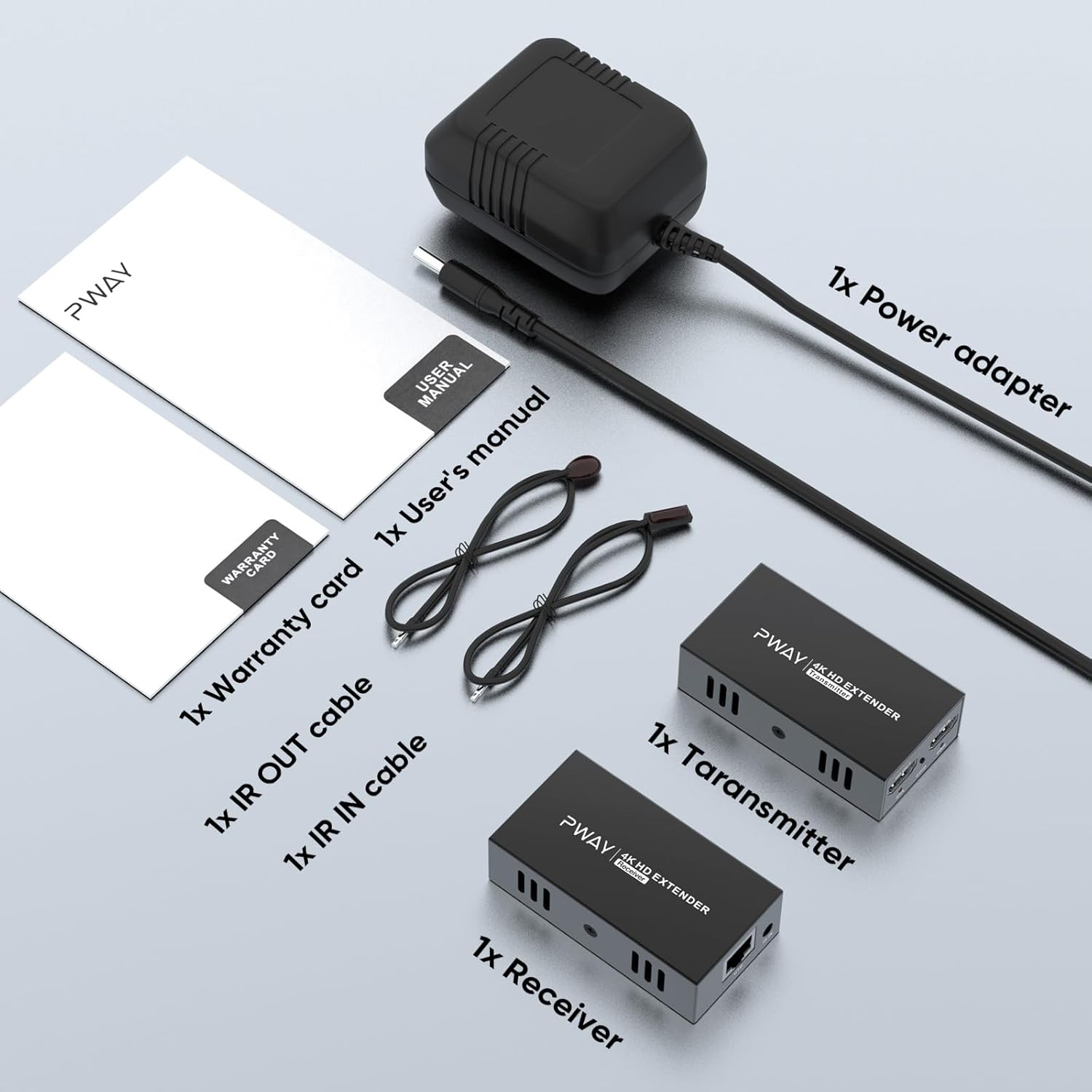 4K@60Hz HDMI Extender Over Ethernet (Cat7/Cat6/Cat5e) up to 200ft/330ft - Ultra HD Signal, Seamless Transmission, EDID and POE Support (Transmitter & Receiver)