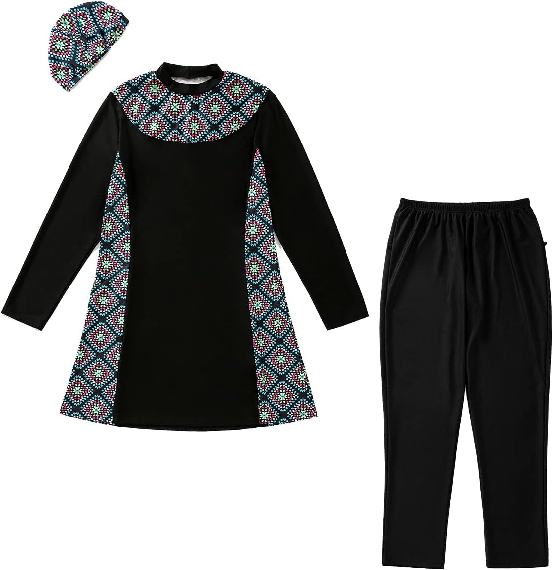 Plus Size Muslim Swimsuits for Women Modest Islamic Swimwear Full Coverage 3 Pieces Swimming Burkini