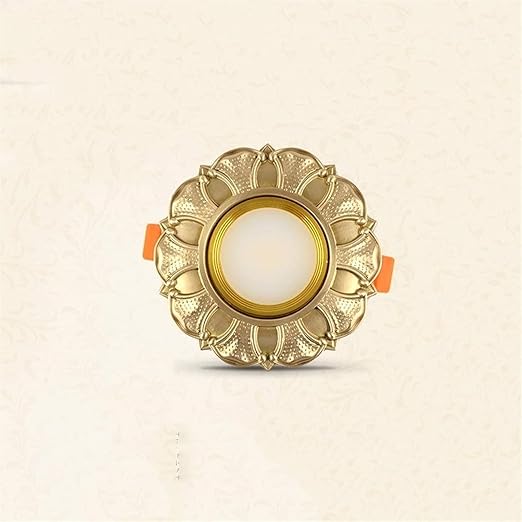 RKYRRKI Werklicht Creatief Retro Sculptuur Patroon Downlight Vintage Decoratie Alle Brons Ingebedde LED Plafondspot Woonkamer Decoratieve Verlichting Plafondpaneel Lamp 3W/5W Buitenverlichting photo 3