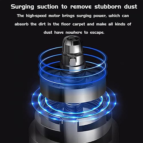 Miniatura 6 de Aspiradora inalámbrica de mano, recargable, ligera, silenciosa, con 3 velocidades para alfombras y suelos de madera dura, pelo de mascotas, tiempo