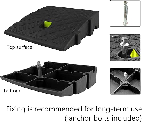 Miniatura 2 de Inout Rampa de bordillo, rampas de bordillo para entrada, rampas de bordillo de reflexión nocturna, 2 rampas de automóvil, rampa de motocicleta