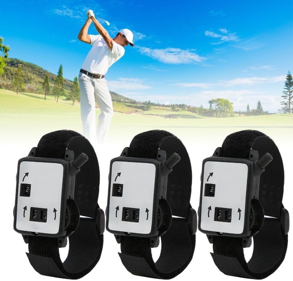 3Pcs Golf Stroke Counter Watch - Manual Dial Score Keeper for Golfers, Wrist Wearable Plastic Stroke Counter