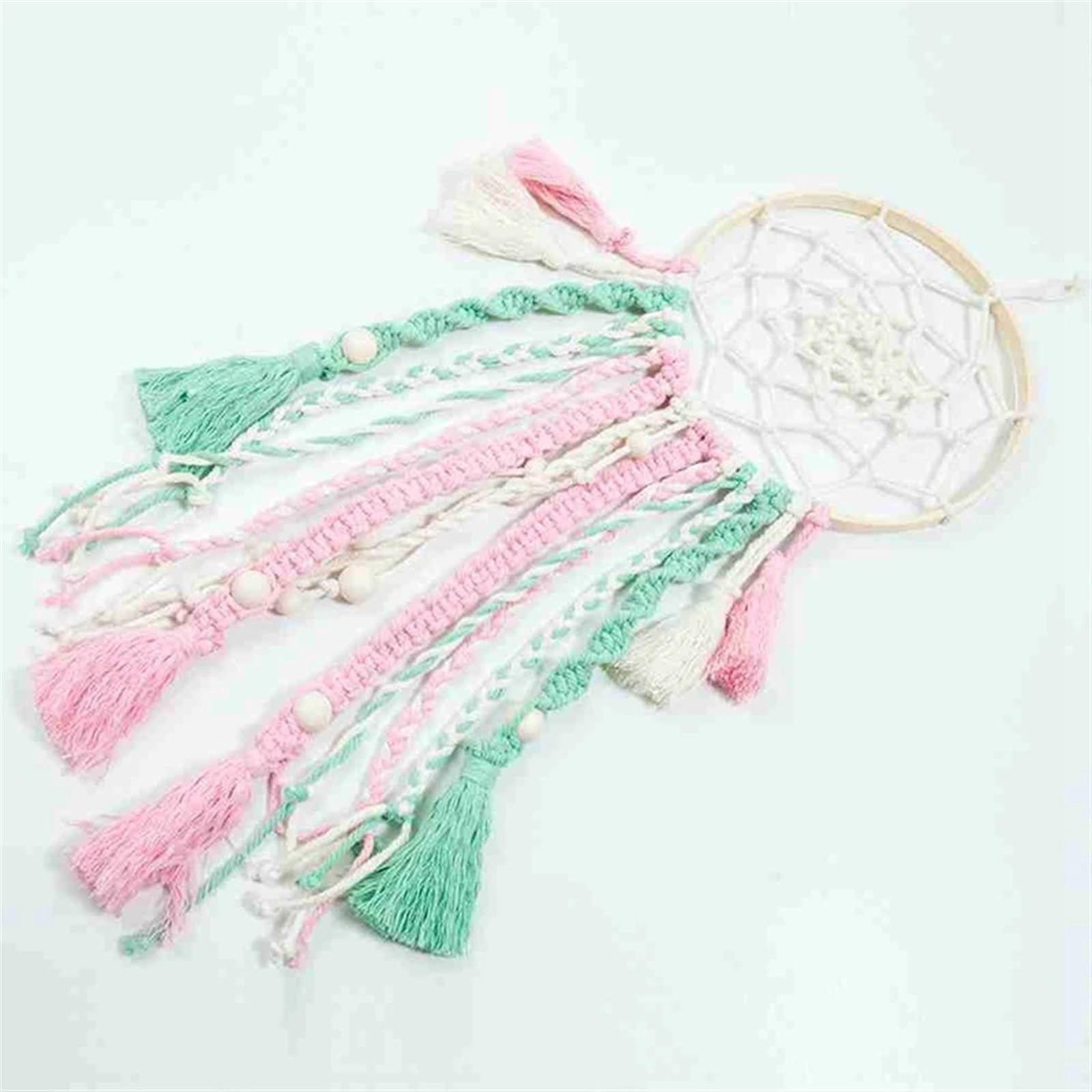 DIY-Makramee-Strickset DIY Makramee-Kordel-Set, handgefertigtes Traumfänger-Bastelset for Erwachsene, Teenager, Zuhause, Zimmer, Wandbehang, Dekor, Traumfänger-Reifen Für Die Heimdekoration
