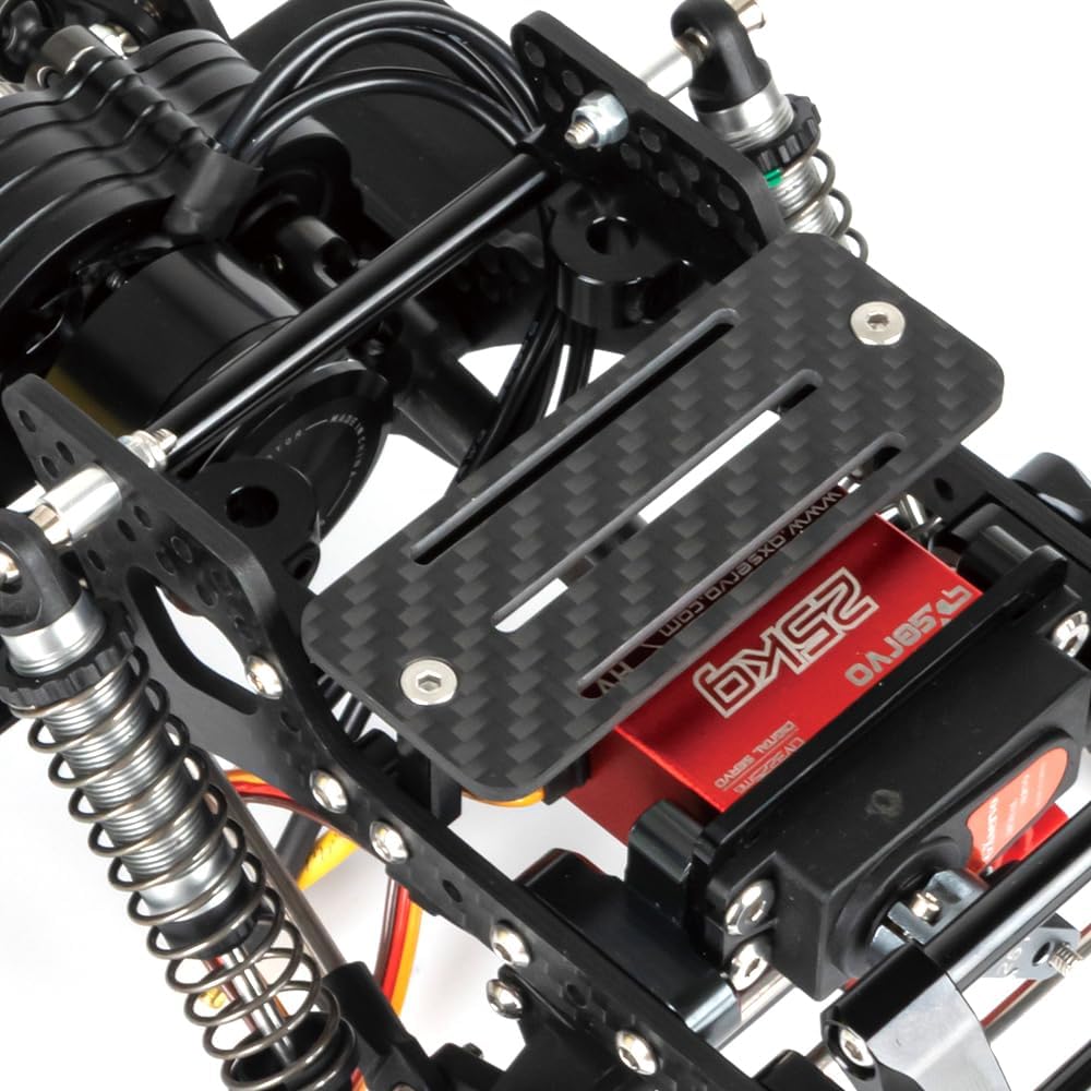 Carbon Fiber Battery Tray with Straps for 1/10 RC Crawler Cheater Rigs LCG Chassis Lower Center of Gravity Rails Update Parts
