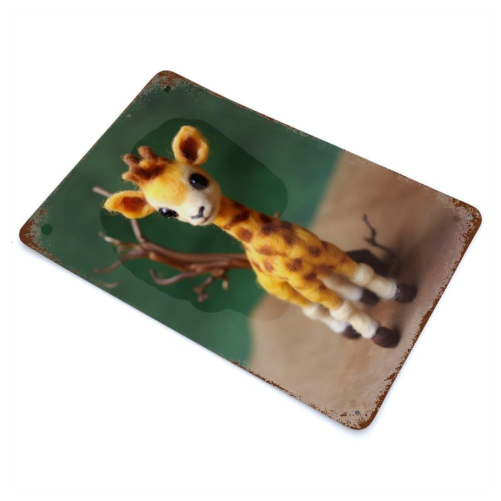 Cute African Baby Giraffe Vintage Metal Tin Sign 11.8"x7.9", Industrial Home Decor for Garage, Pub Or Kitchen
