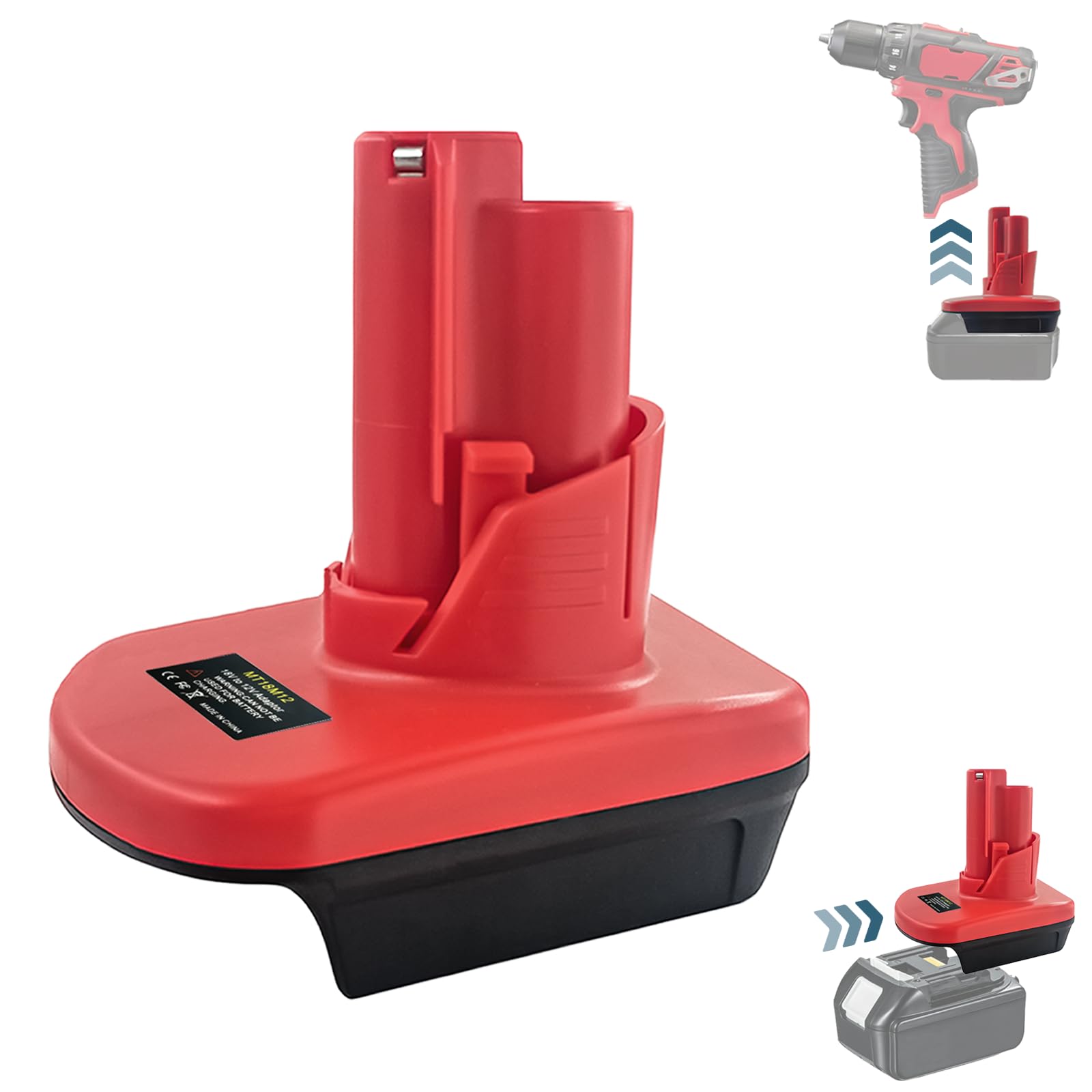 EID Adapter for Makita 18V to M12,for Makita 18V BL1830 Battery Convert to Replacement for Milwaukee 12V M12 Battery, Power for Milwaukee 12V Cordless Power Tools