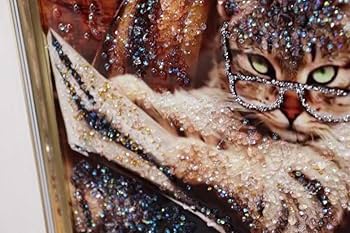 少女と猫の絵画 金色フレーム付き　油絵 51-IKQUuBCL._UF350,350_QL50_.jpg