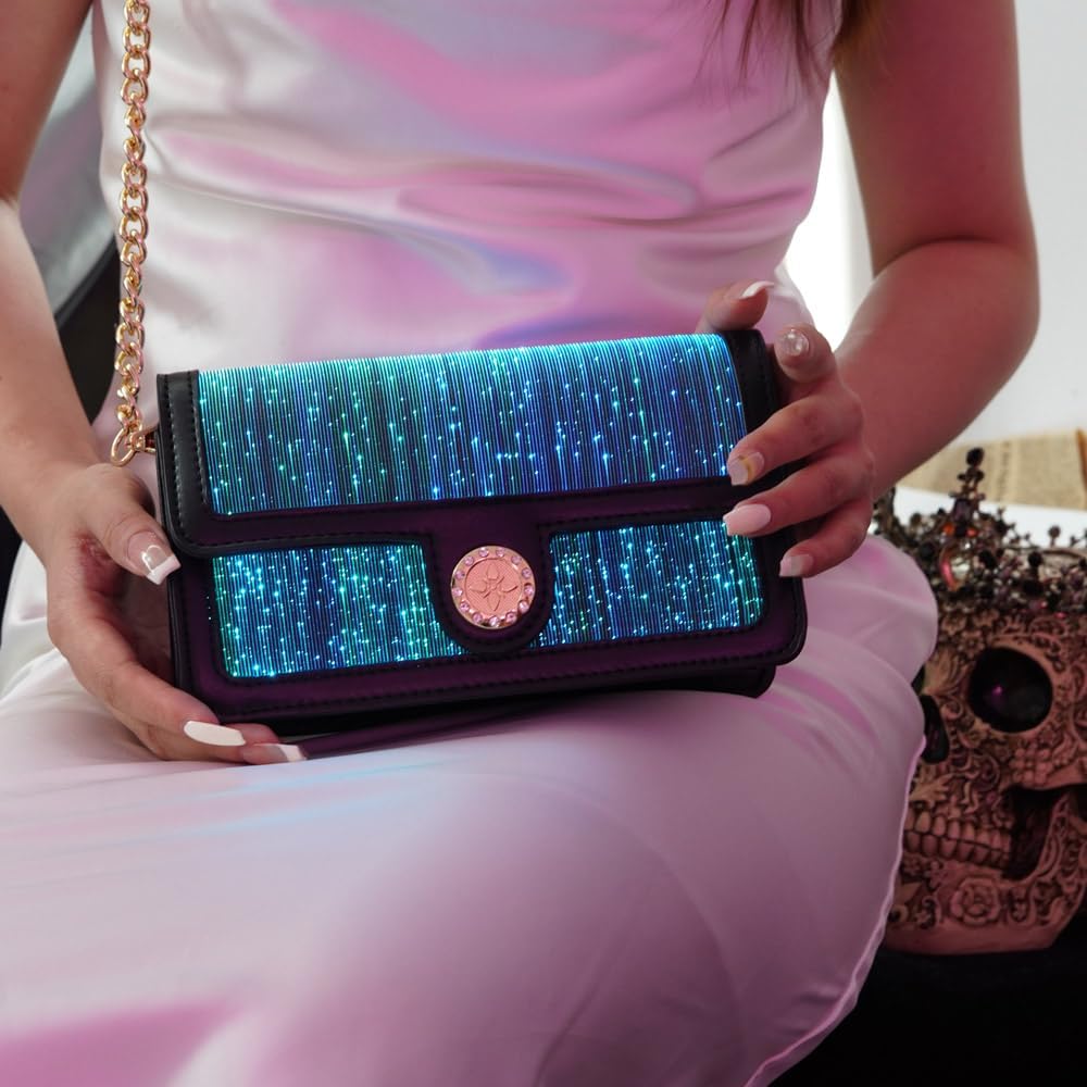 lumisonata LED Bags Light up Purse 7 Colors Festival Evening Clutch Luminous Crossbody Bag Glow Handbags Leather Shoulder Bag