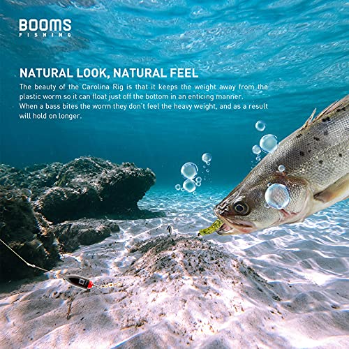 Booms Fishing Crr Carolina Ready Rigs For Bass Fishing Saltwater, Brass Pre Rigged Carolina Rigs Kit, Fishing Weights Bullet Weights Carolina Keeper, 5Pack 1/2Oz Black Painted Brass (Basic Version) #TOP1