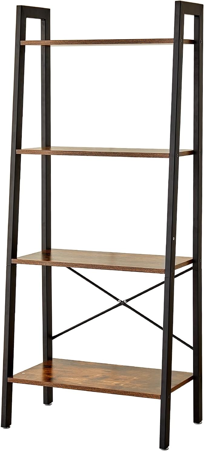 4 Tier Plant Stand, Ladder Bookshelf, Ladder Shelf, Indoor Plant Display Shelf, 58.3 Inch Bookcase Freestanding, Flower Display & Storage Rack, Planter Ladder Shelf for Patio