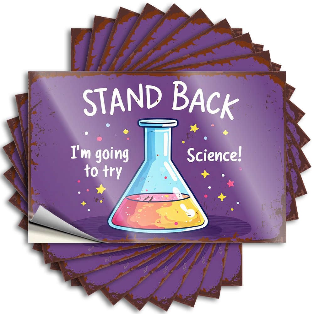 Saying Window Feminist Stand Back, I'm Going to Try Science! for Adults - Outdoor Farmhouse Decor Easy Peel Removable(8X12CM)