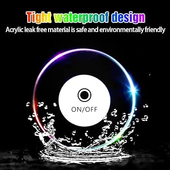 Infreecs Lot de 10 dessous de verre LED multicolores - 3 modes d'éclairage - En acrylique - Ronds - Imperméables - Pour verres, bouteilles, fêtes, bars, mariages, festivals