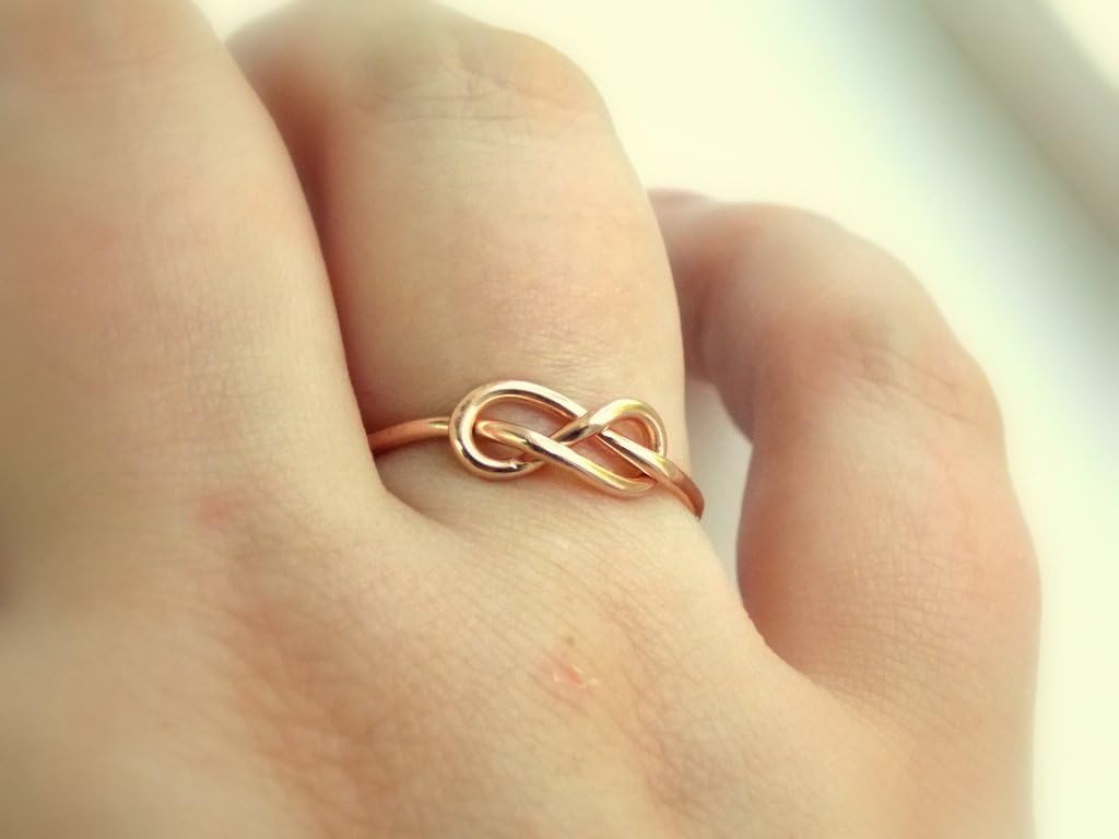 Rose Gold-filled Infinity Knot Ring: 14K Gold-filled ring, gold filled ring, love ring, love knot, promise ring, friendship ring, bridesmaid