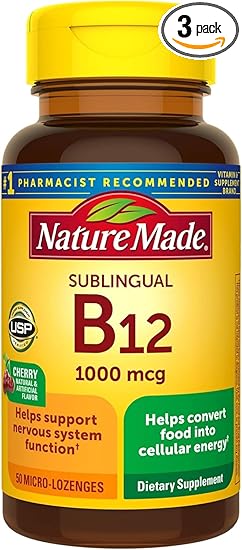 Nature Made Vitamin B-12 1000 MCG Sublingual, 50 Count (Pack of 3)