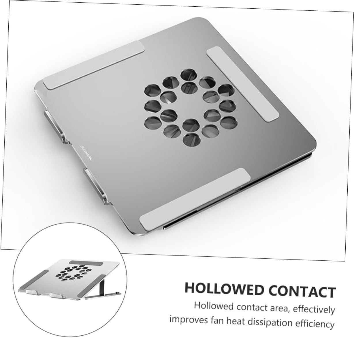 Kichvoe Aluminum Alloy Laptop Cooling Pad with Adjustable Riser and Quiet Fan Cooler, Silver Notebook Cooler Stand for Laptops to 17.3 Inch, Suitable for Gaming and Office Use