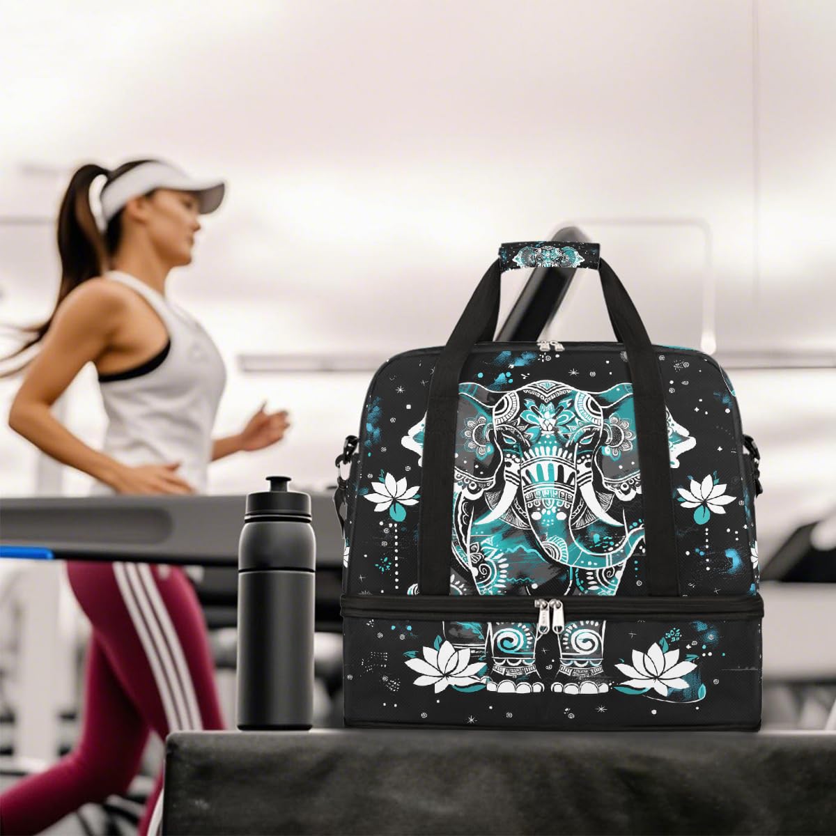 Borsone da viaggio pieghevole da viaggio, espandibile, con scomparto per scarpe, grande capacità, borsa da weekender, borsa da viaggio, sport, viaggi notturni