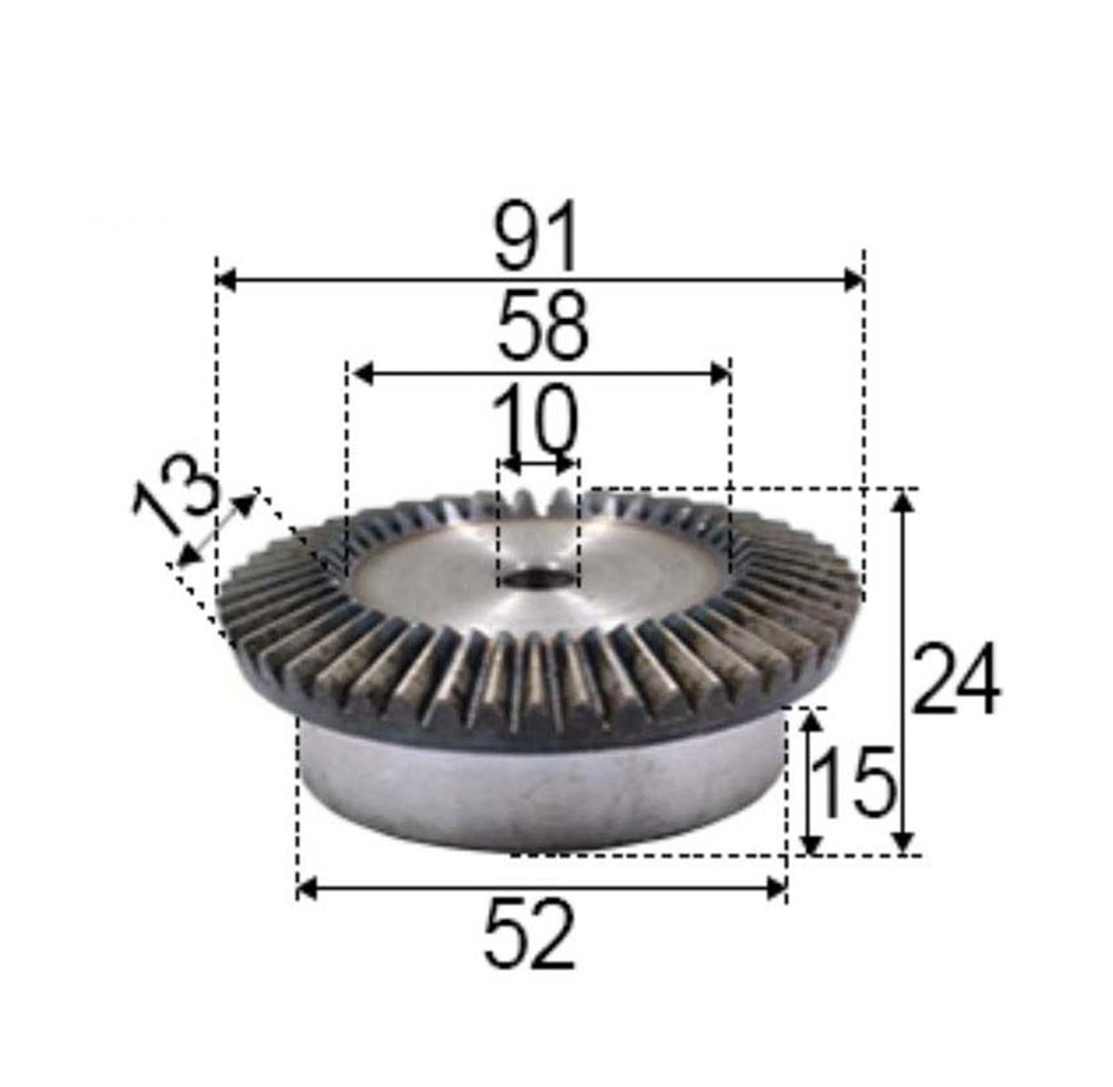 Bevel Gear Pinion Hardware Mechanical 1.5M-15/60Teeths Metal Umbrella Bevel Gear 90 Degrees 4 :1 Transmission Gear Diameter 91mm/24mm (Hole D:10mm/8mm)