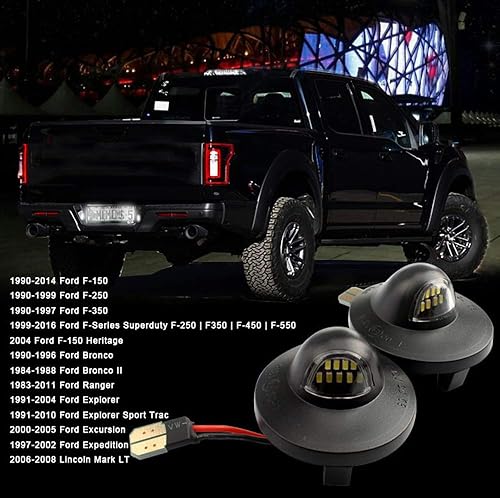 Miniatura 4 de GSRECY Luz de matrícula LED de 6500 K, compatible con camioneta Ford F150 F250 F350 1990-2014 (paquete de 2)