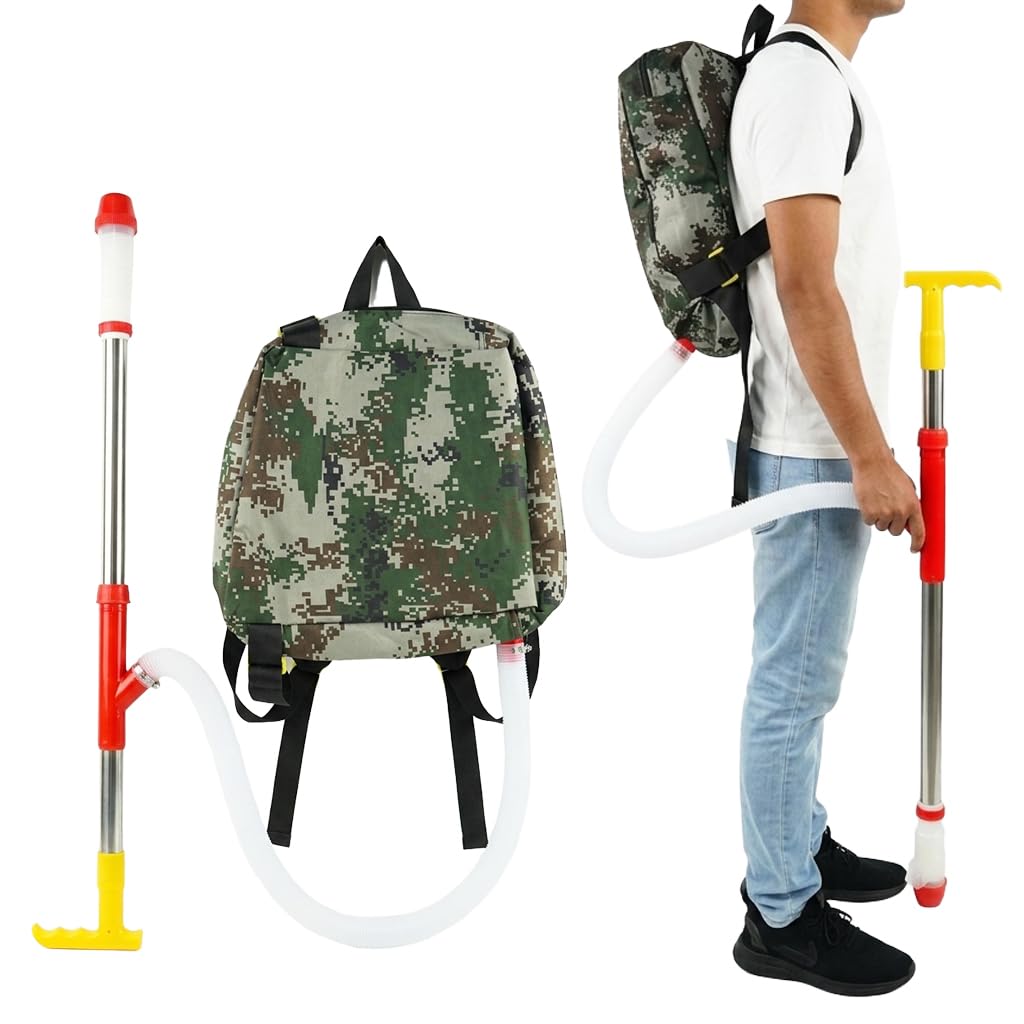 ORTIZA® Handheld Stainless Steel Manual Fertilizer applicator with Bag, Suitable for Fields Such as Corn, Vegetables, Sugarcane, and Fruit Trees.-Multicolor-image-3