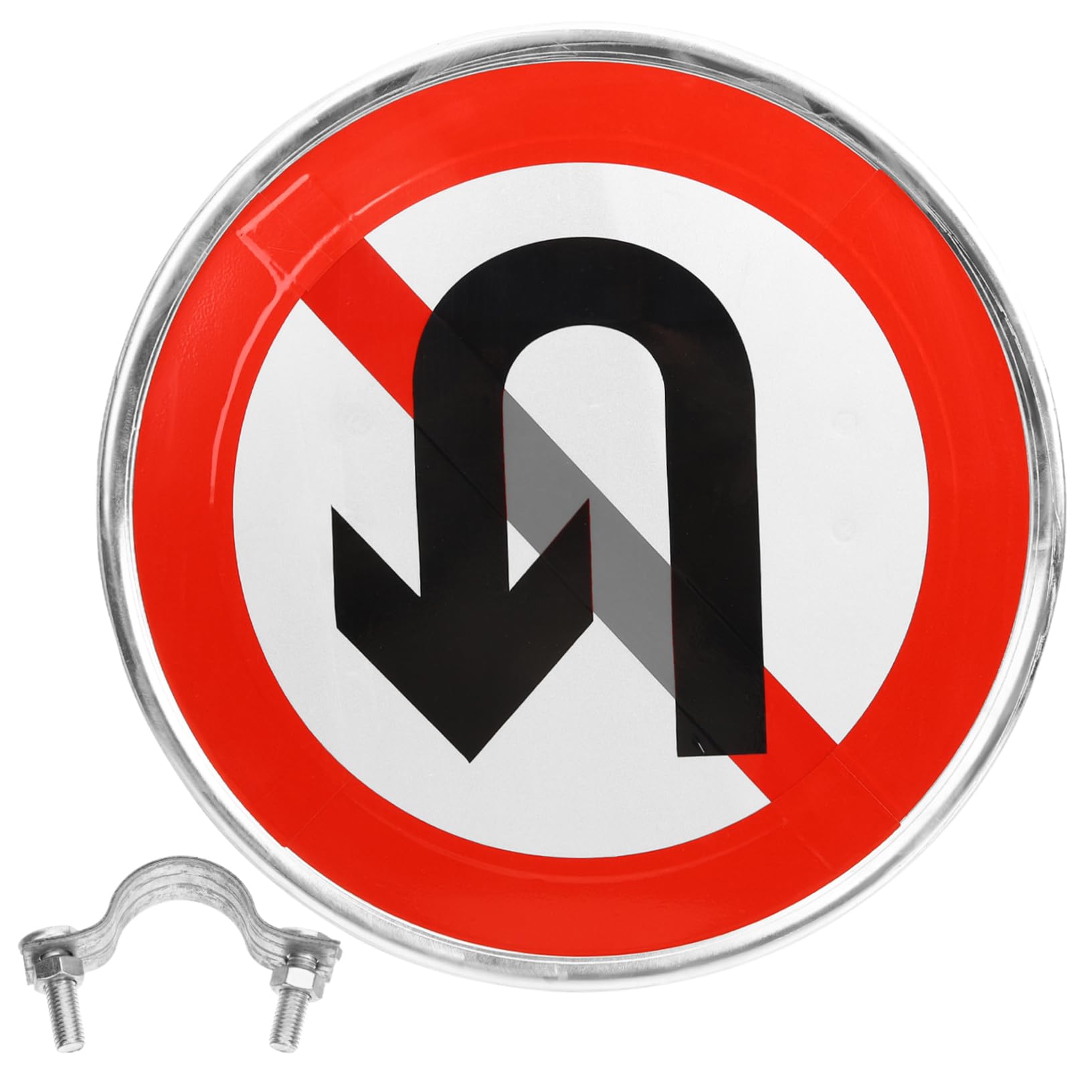 MAGICLULU Panneau de Signalisation D’interdiction Demi-tour pour Allée, Métal Réfléchissant, Résistant aux Intempéries, Facile à Installer