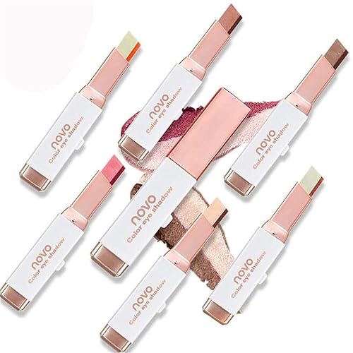 Palo de sombra de ojos de dos tonos doble color sombra de ojos brillo brillo sombra de ojos degradado sombra de ojos maquillaje Stick impermeable