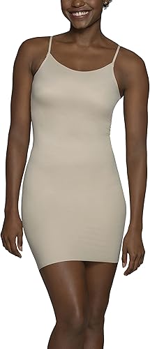 Vanity Fair Vestido de tirantes para mujer, con control de abdomen, sin costuras, con tirantes delgados ajustables