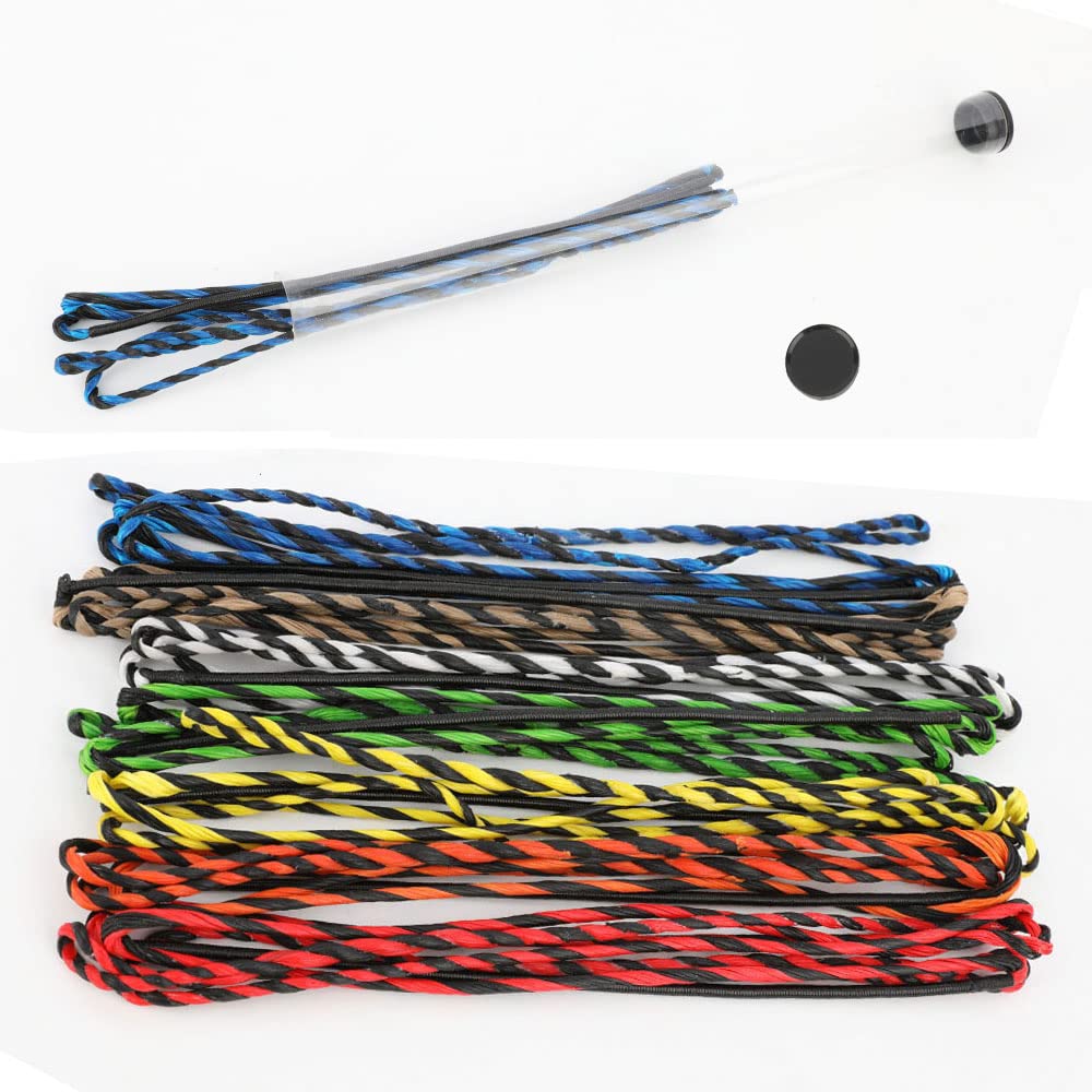 SHARROW Archery Bow String Handmade Replacement Bowstring 55 57 Inch 16 Strands Flemish Double Twisted Bow Strings for Recurve Bow Longbow (Black&Blue, 55 inch)
