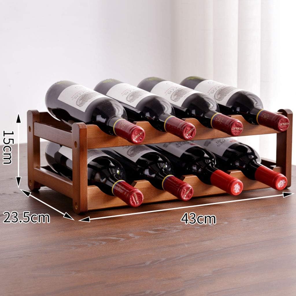 Bamboo Stackable Wine Rack Modular Wine Storage Holder Freestanding Wine Storage Cabinet Shelf Wine Racks Countertop for Pantry