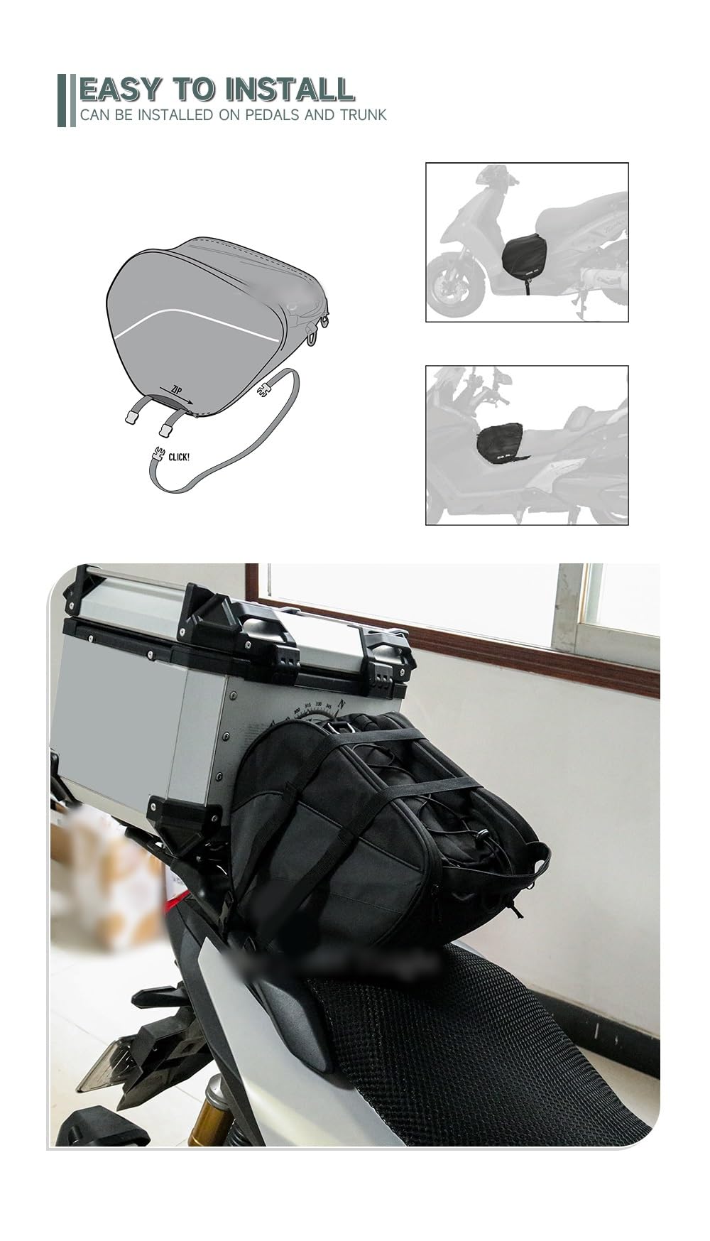 Für ADV 350 PCX 160 150 125 CC110 Motorrad-Roller-Tunneltasche, wasserdichte Tank-Reisetasche, Gepäck-Werkzeugtasche, Konsolentasche