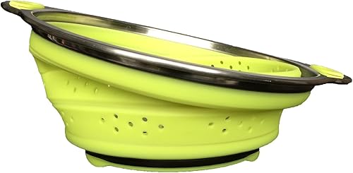 Miniatura 2 de Oneida Colador plegable de silicona de acero inoxidable de 8 pulgadas, color verde