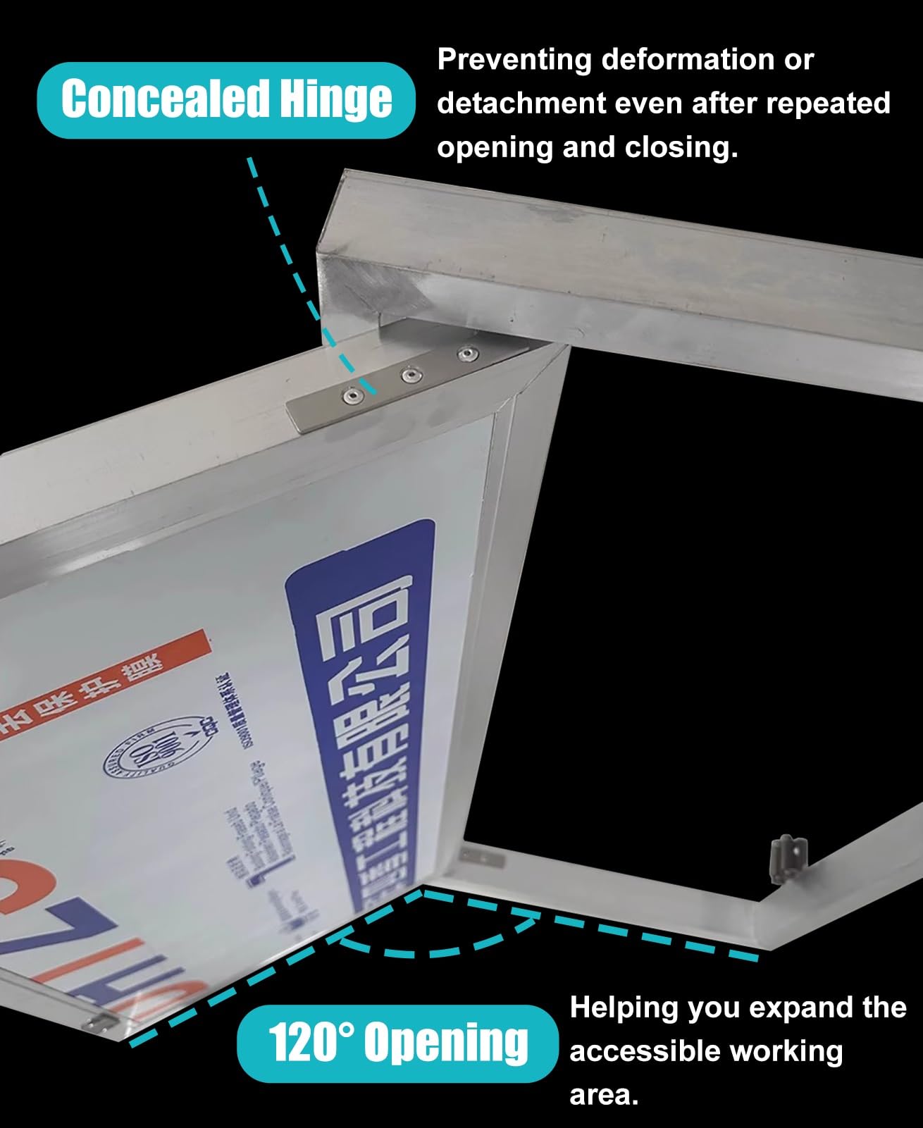 Magnetische Revisionsklappe Aluminiumrahmen 45x65cm für Sanitärinstallationen