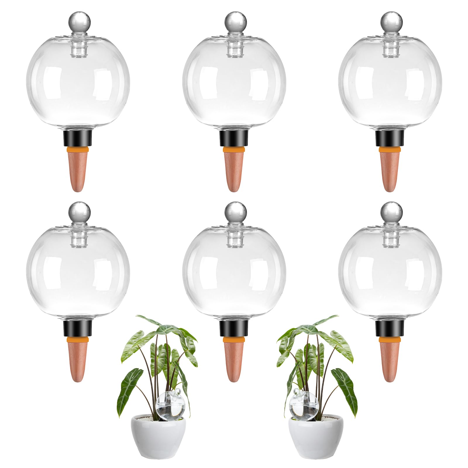Confezione da 6 globi per irrigazione automatica delle piante, 500 ml, per interni ed esterni, dispositivi di irrigazione automatica a goccia