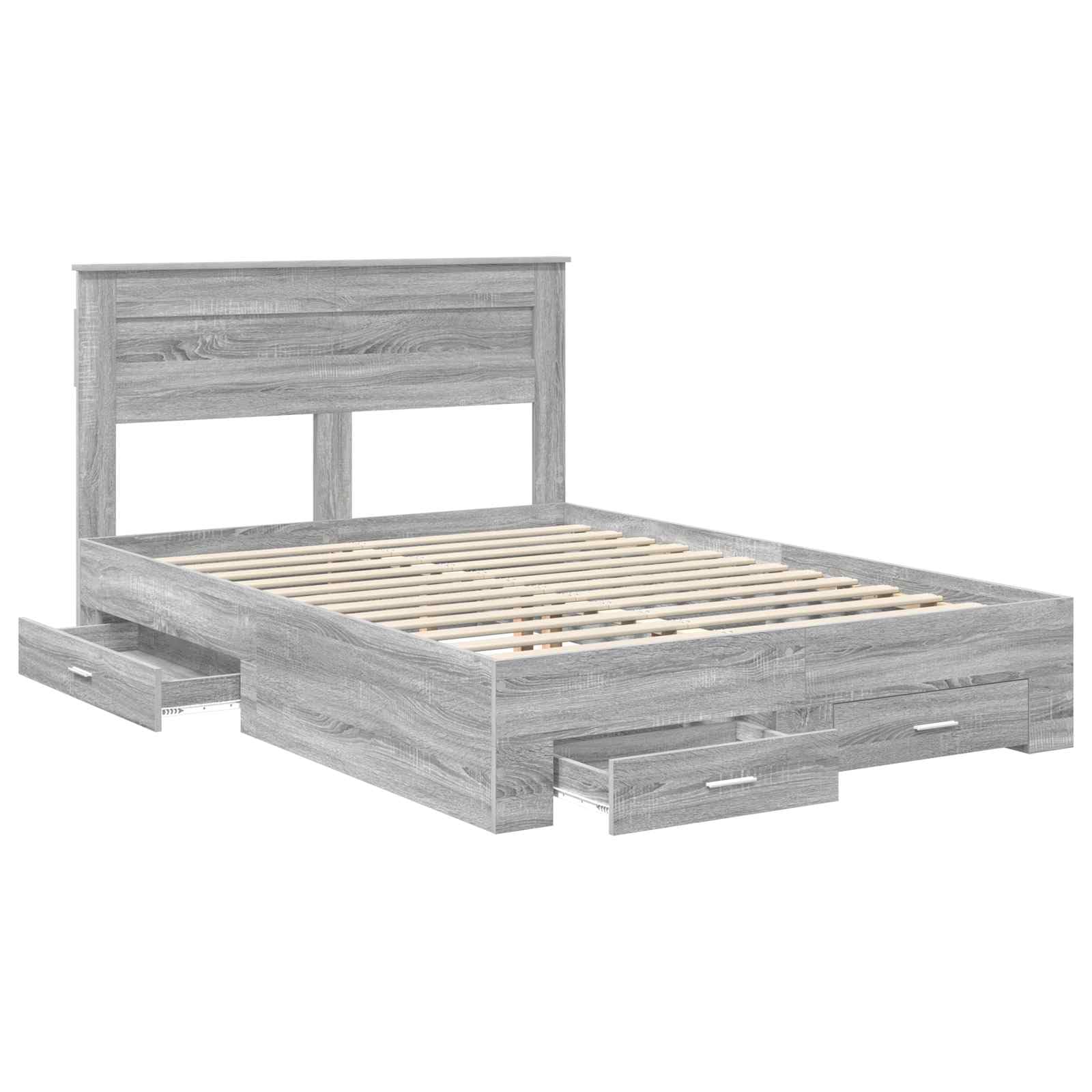vidaXL Estructura de Cama con cajón Gris Sonoma 140 x 190 cm