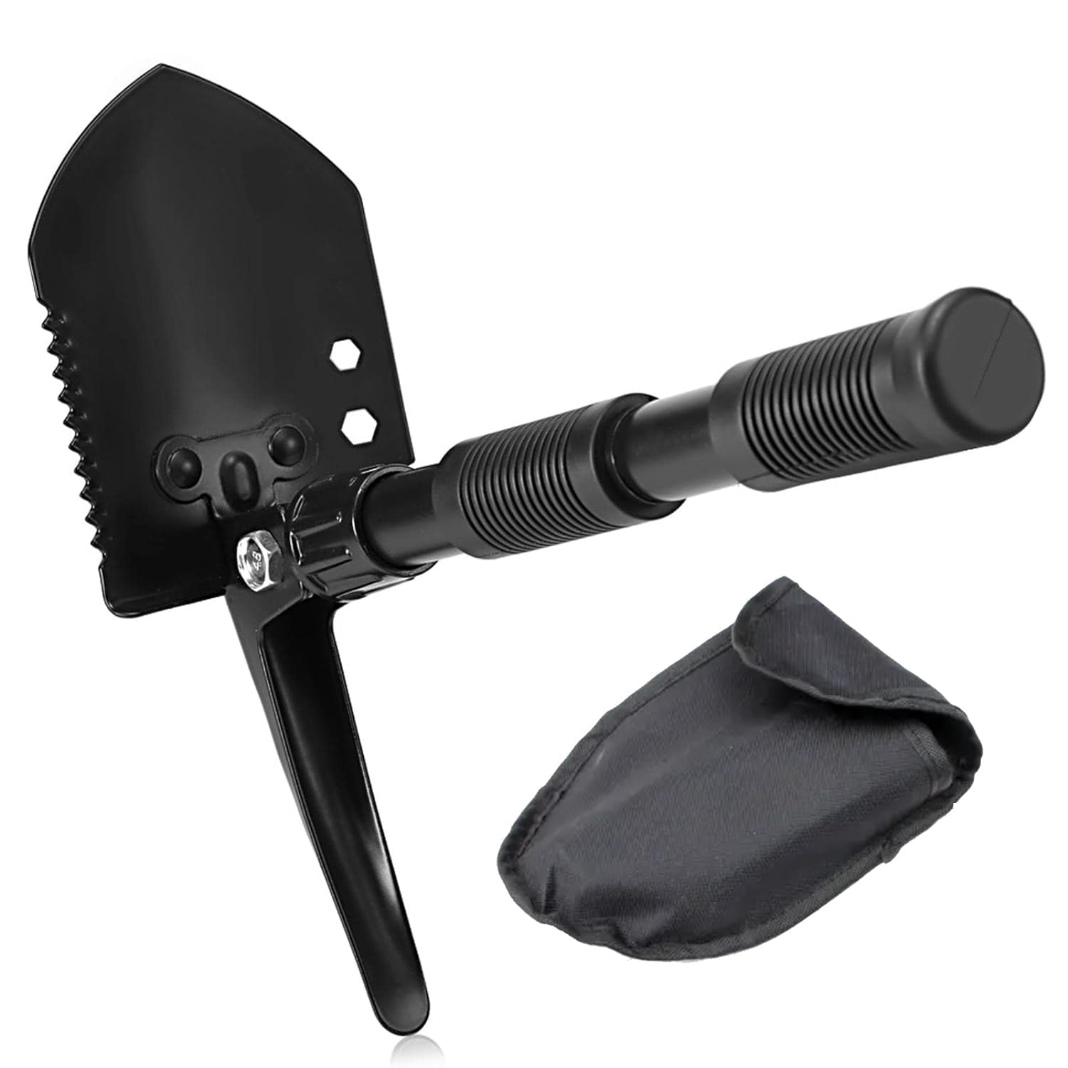 Folding Survival Shovel with Carry Case, Portable Entrenching Tool for Camping, Hiking, Gardening, Digging, Off-Road, Backpacking & Outdoor Adventure, Lightweight Foldable Spade-image-47