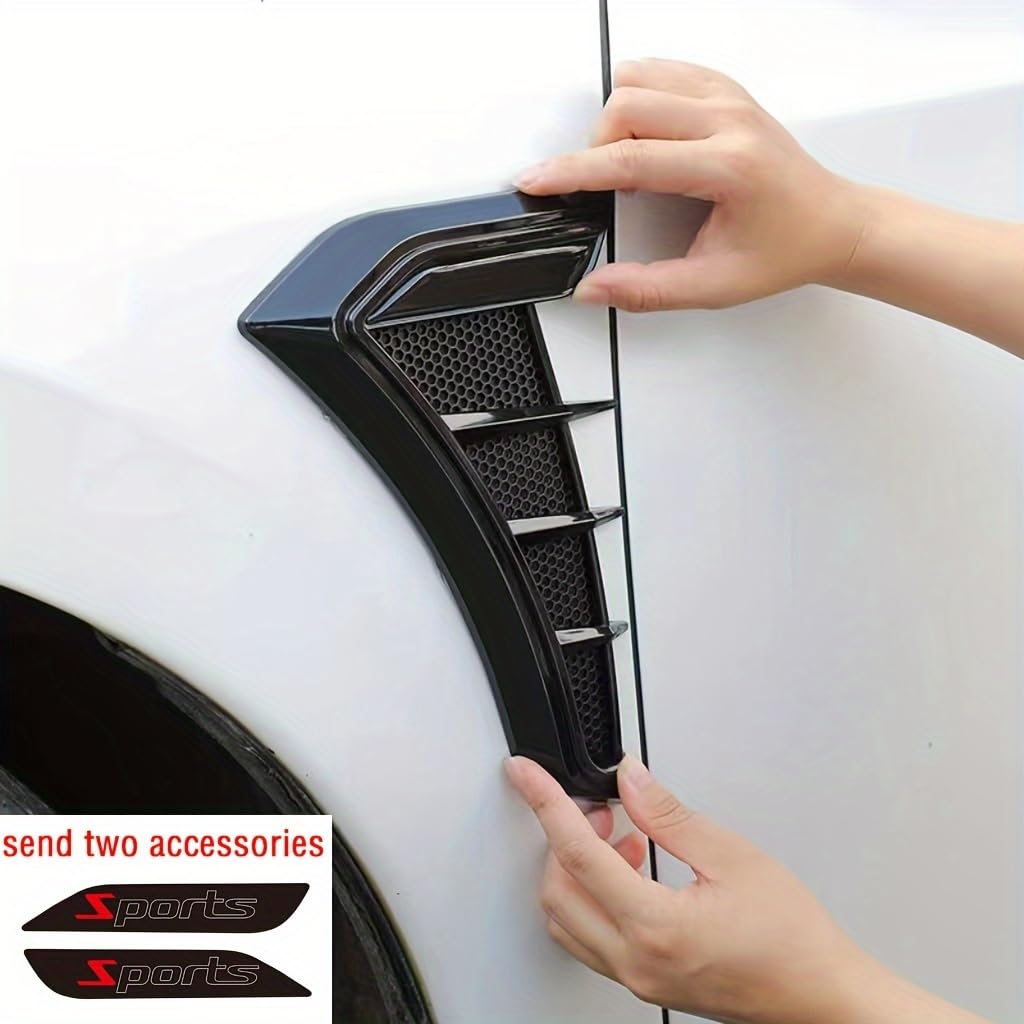 2 Pezzi Prese d'Aria Laterali Parafango per Alfa Romeo Mito 147 156 159 166 Giulietta Mito Spider Stelvio, Griglia Decorativa Cofano Adesivi Carrozzeria Auto Styling Estetico